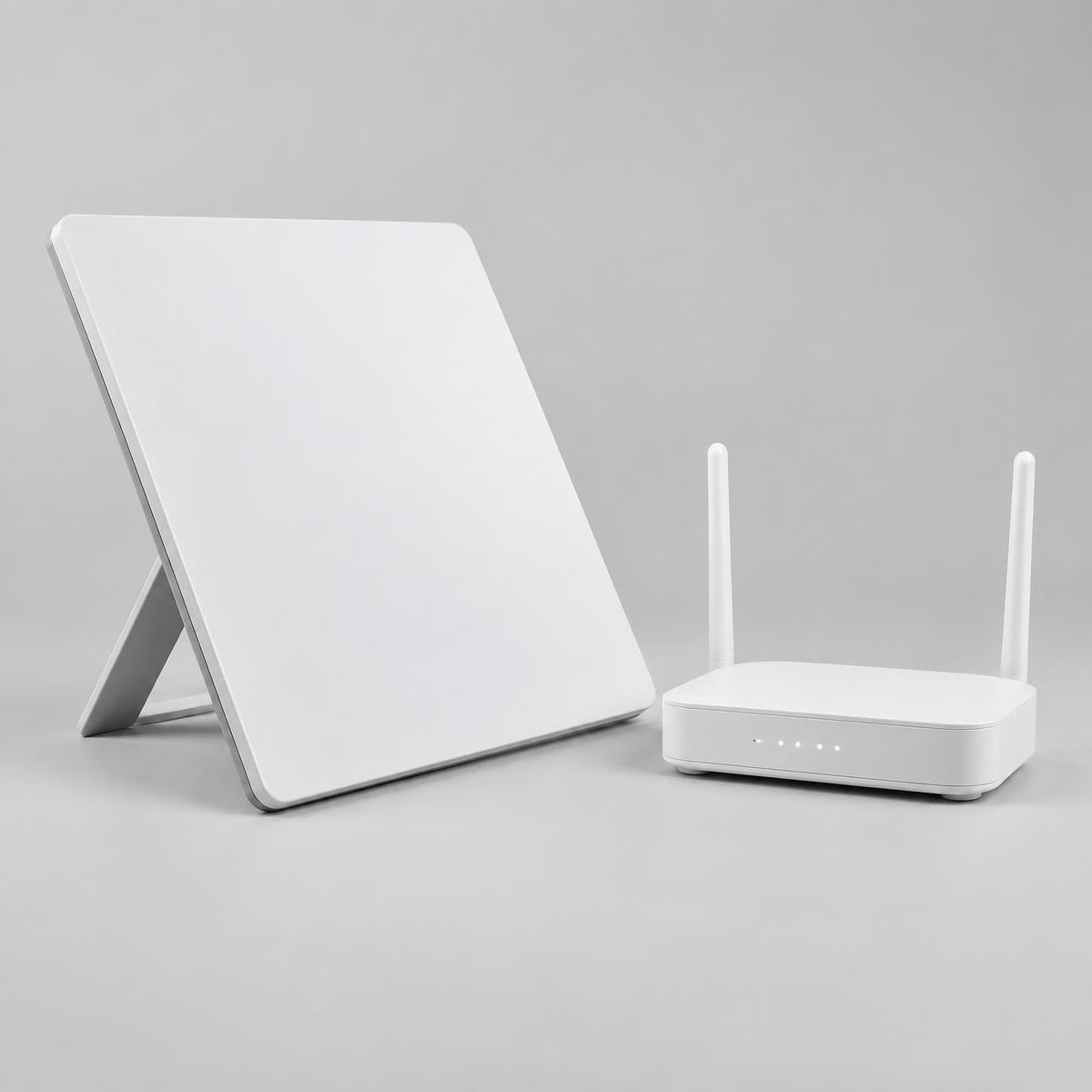 Compact satellite internet kit with Wi-Fi router